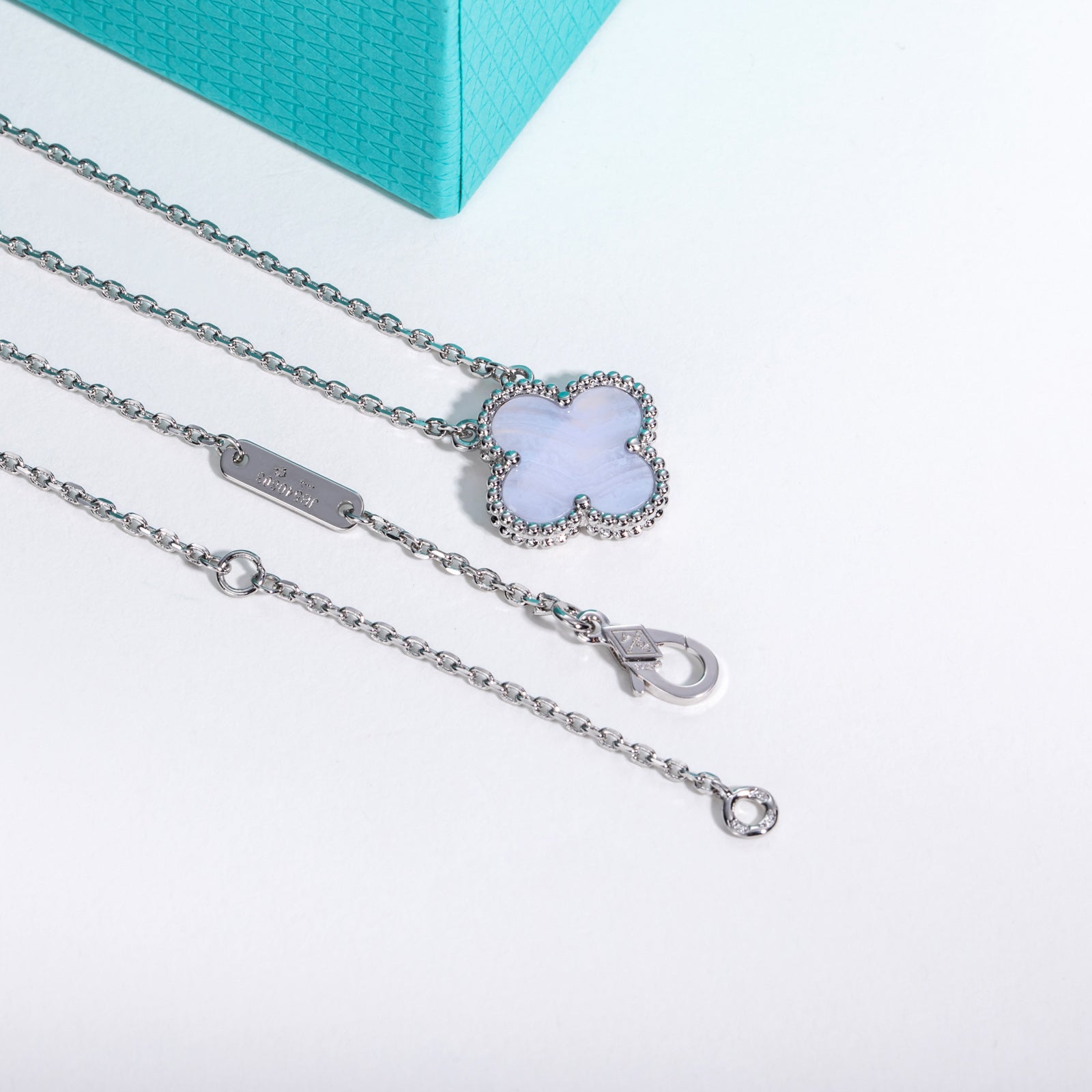 Purple Agate Clover Lucky Necklace