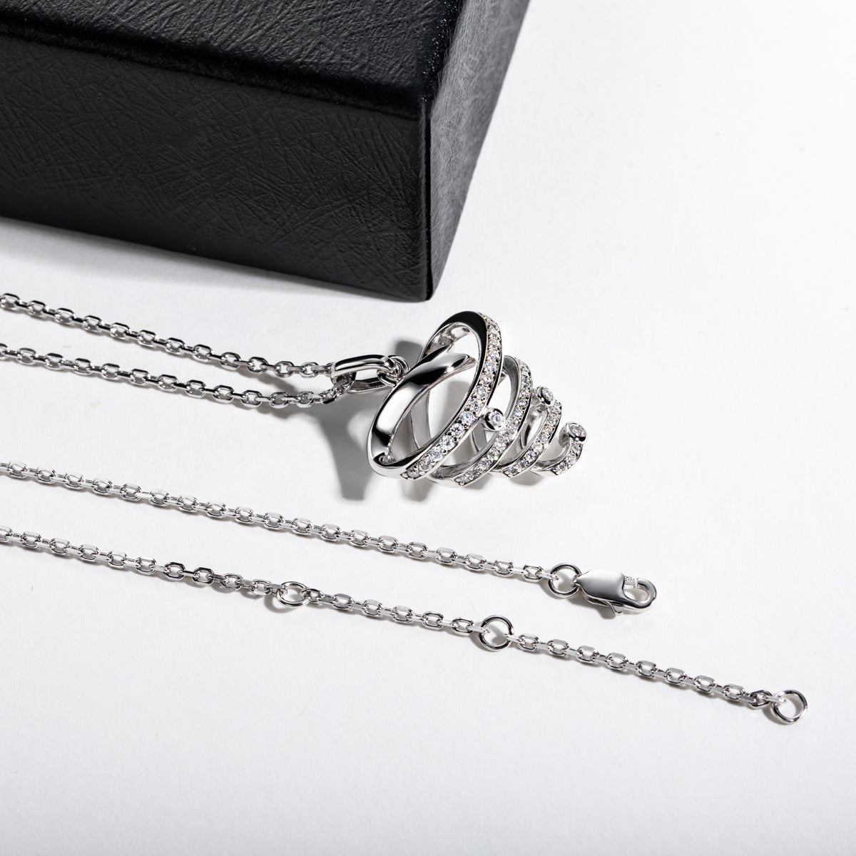 S925 Sterling Silver Moissanite Christmas Tree Pendant Necklace
