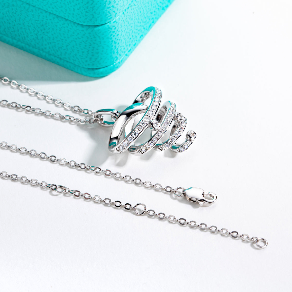 S925 Sterling Silver Moissanite Christmas Tree Pendant Necklace