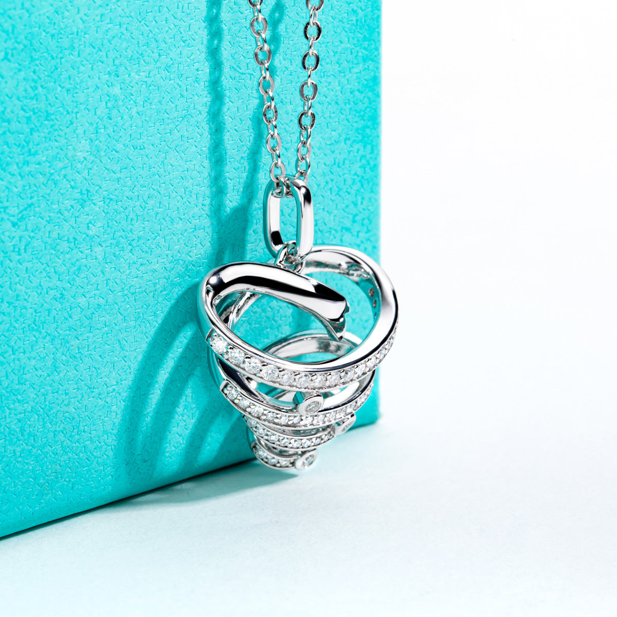S925 Sterling Silver Moissanite Christmas Tree Pendant Necklace