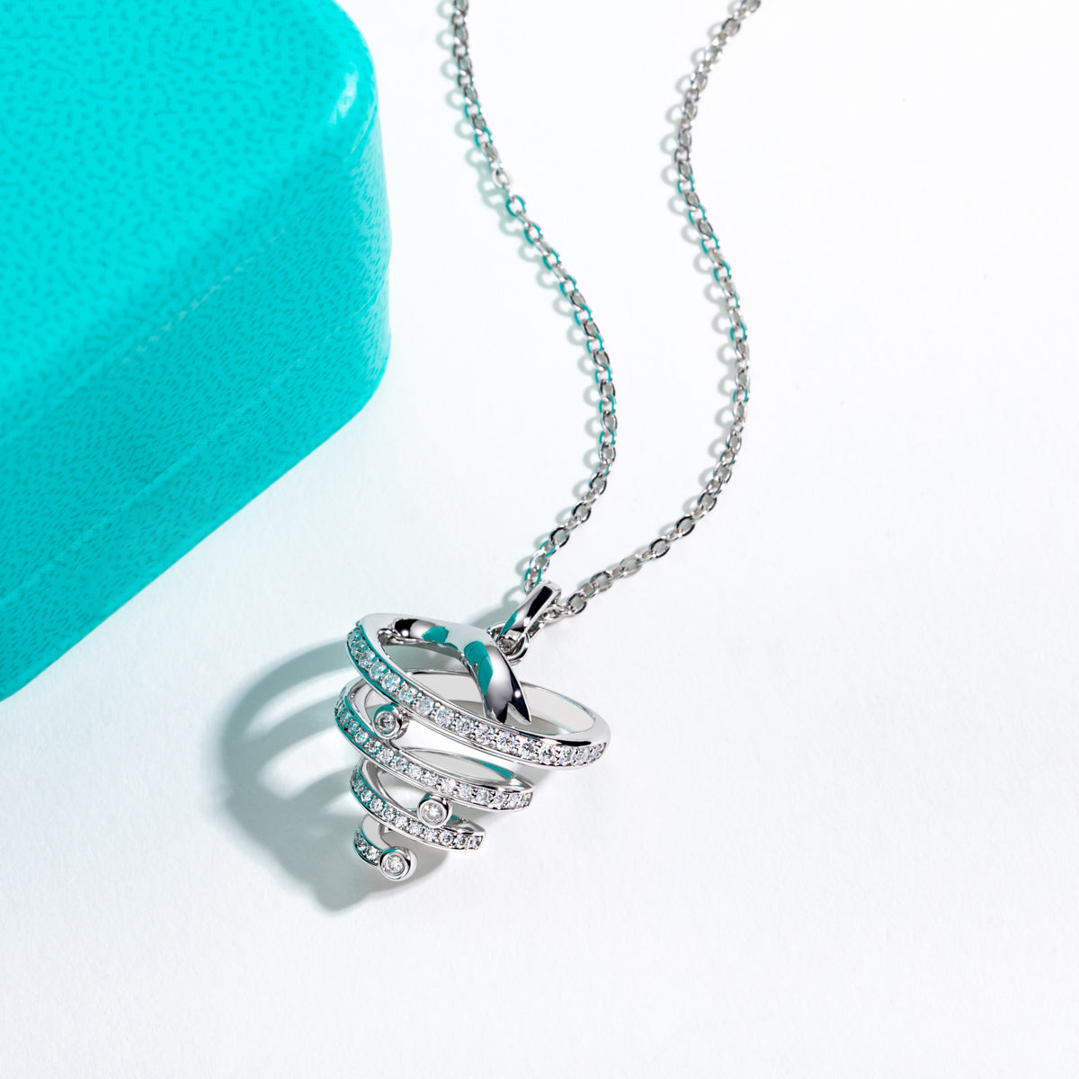 S925 Sterling Silver Moissanite Christmas Tree Pendant Necklace