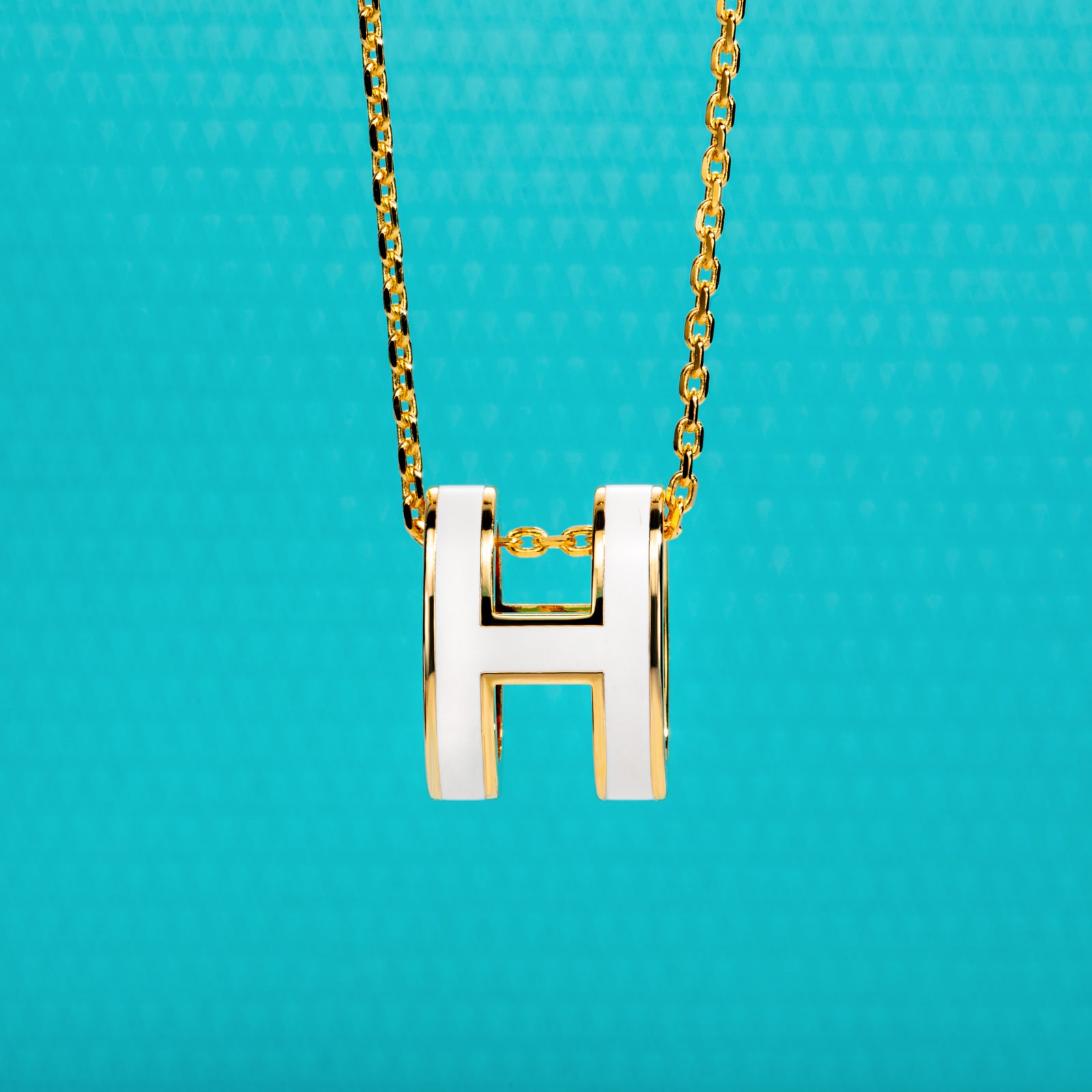 Pop H Pendant Necklace, White