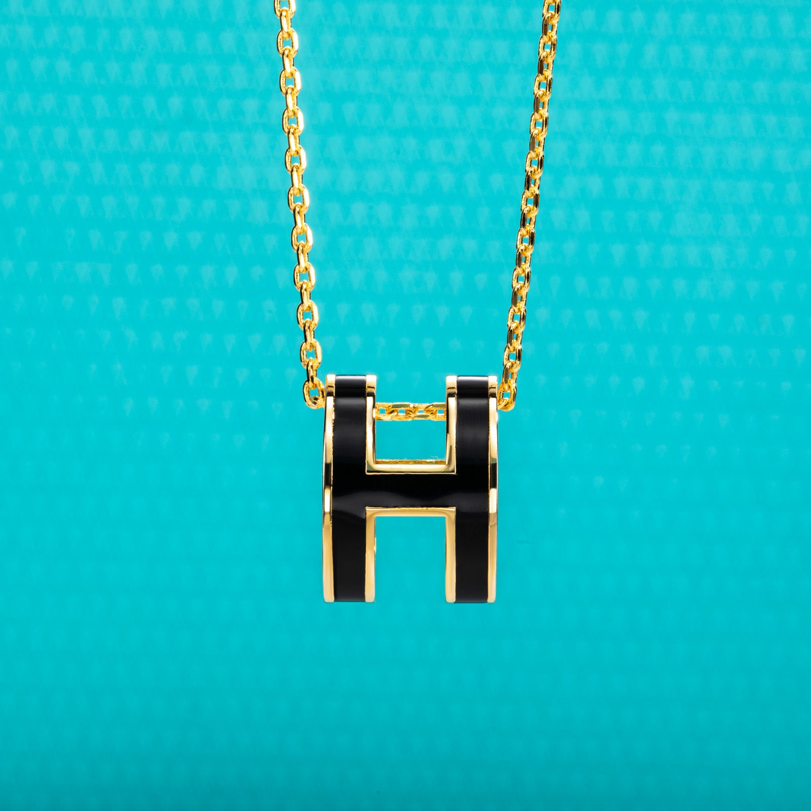 Pop H Pendant Necklace, Black