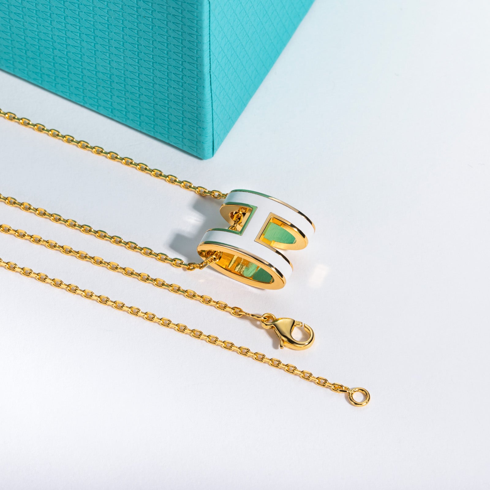 Pop H Pendant Necklace, White