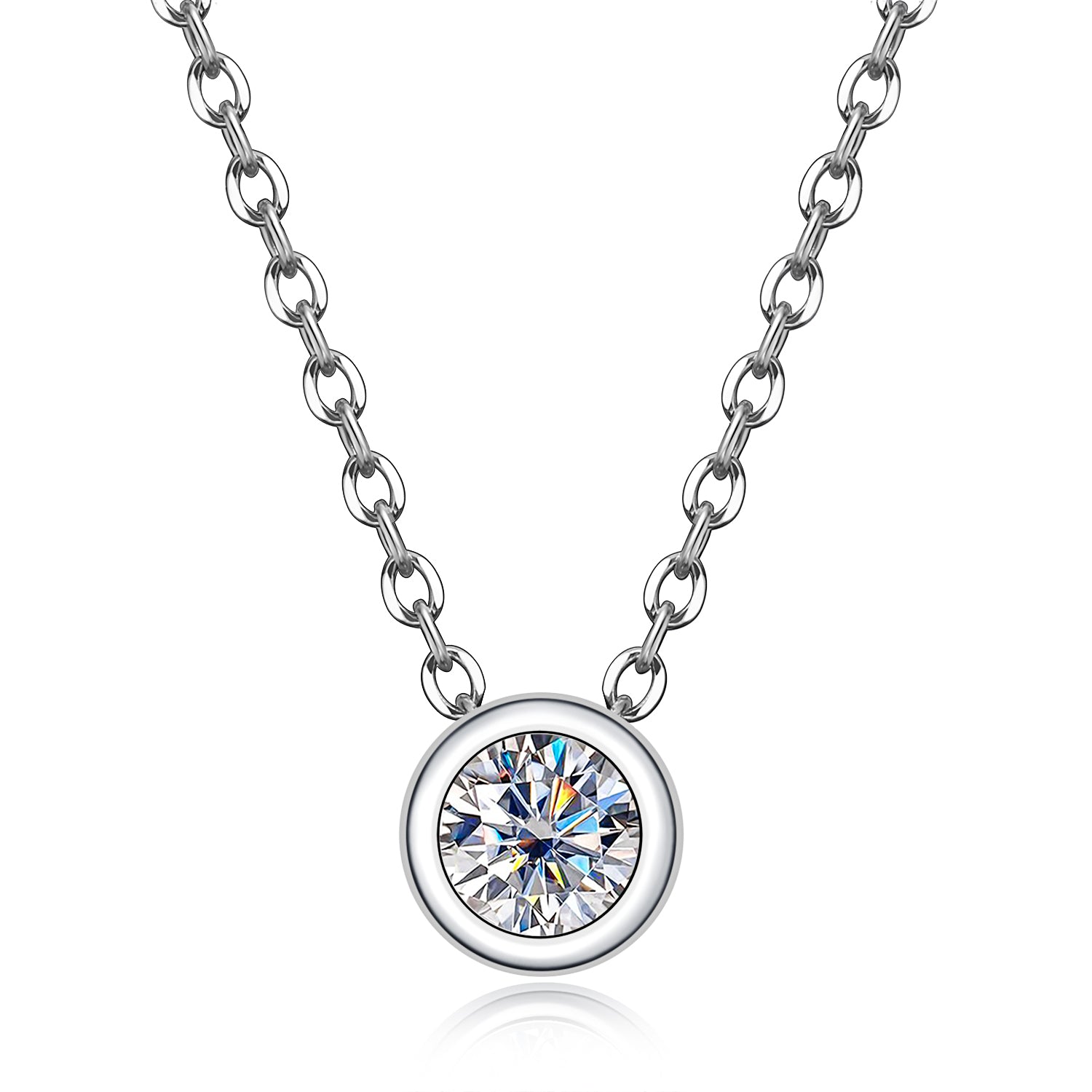 Round Cut Moissanite Pendant Necklace (0.3 ct)