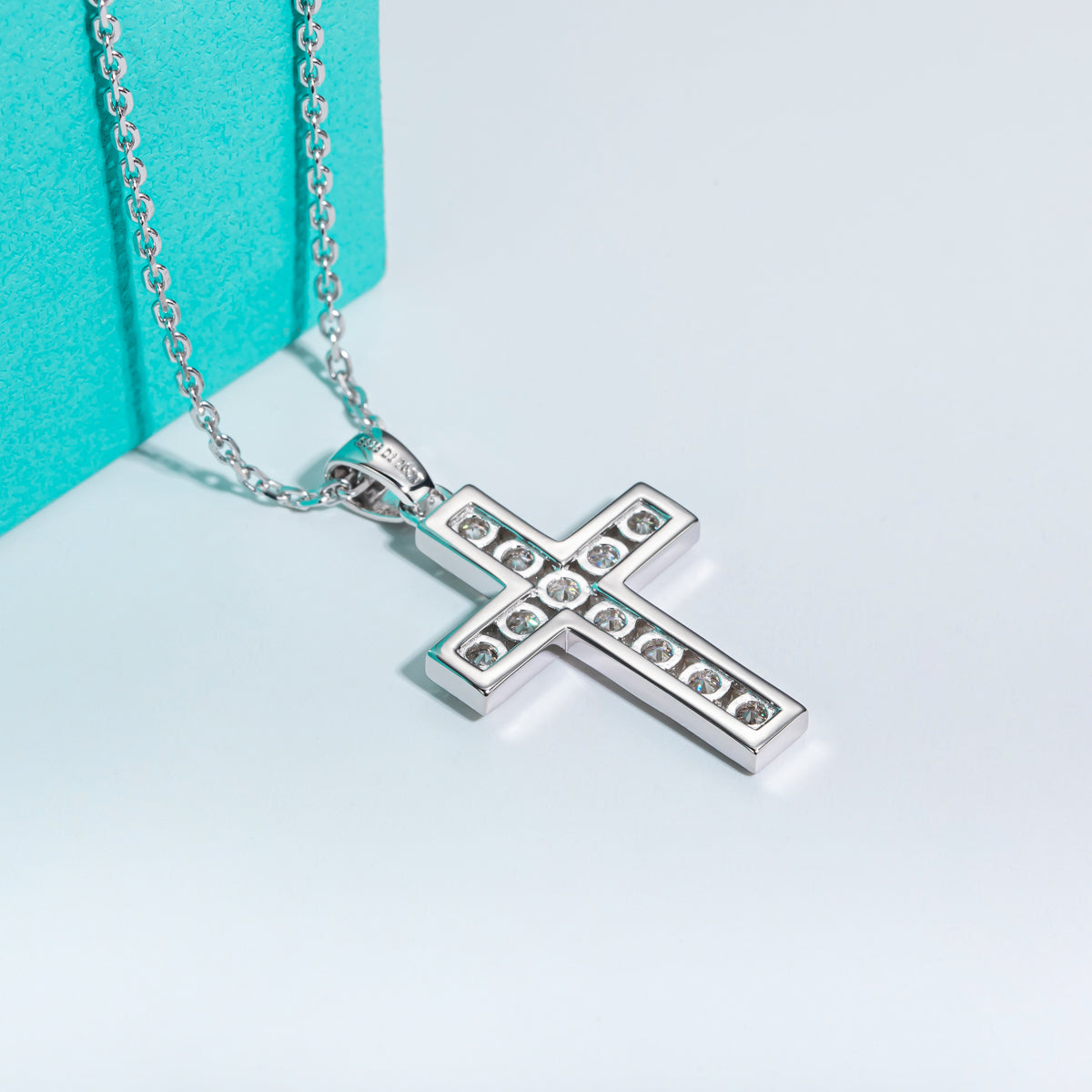 3.5mm Moissanite Cross Pendant Necklace