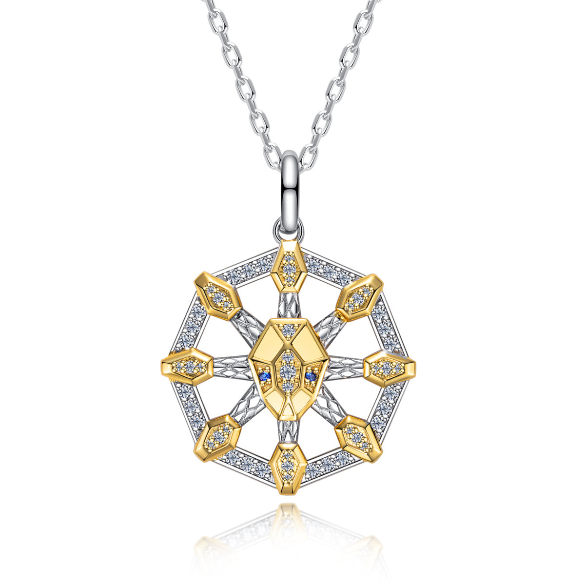 Nine-Headed Xiangliu Pendant, S925 Sterling Silver with Enamel Craft