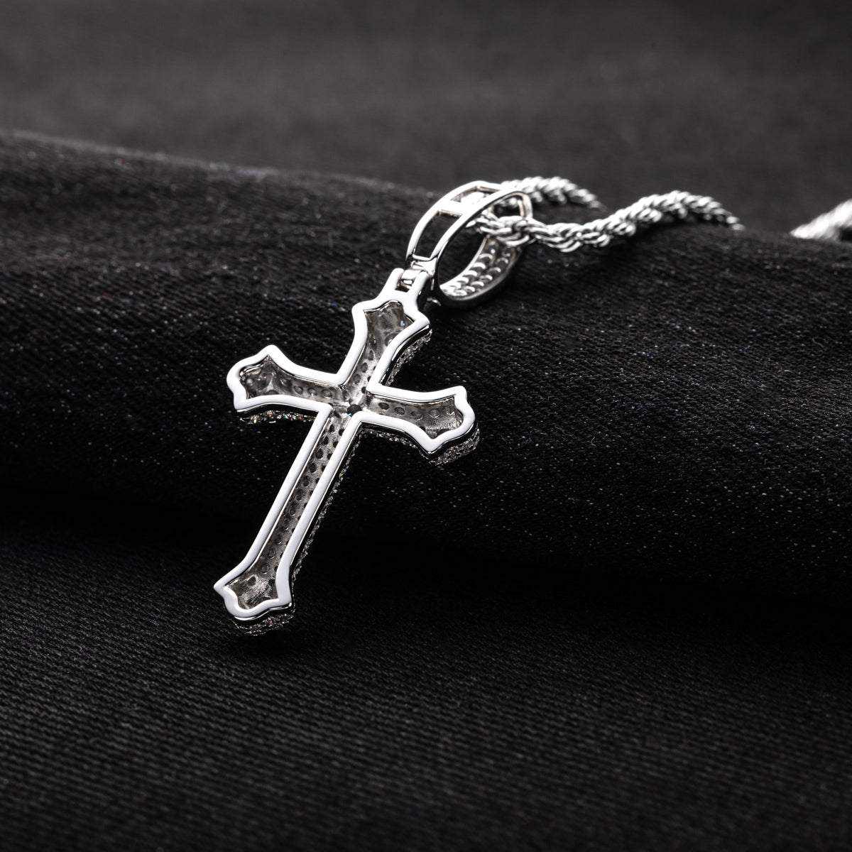 S925 Silver Moissanite Cross Pendant