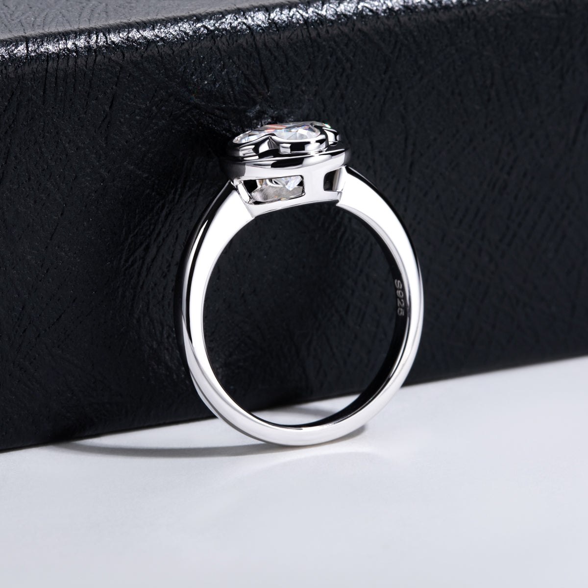 S925‑Silver 4‑Leaf‑Clover‑Cut Moissanite Ring, 2.0 CT