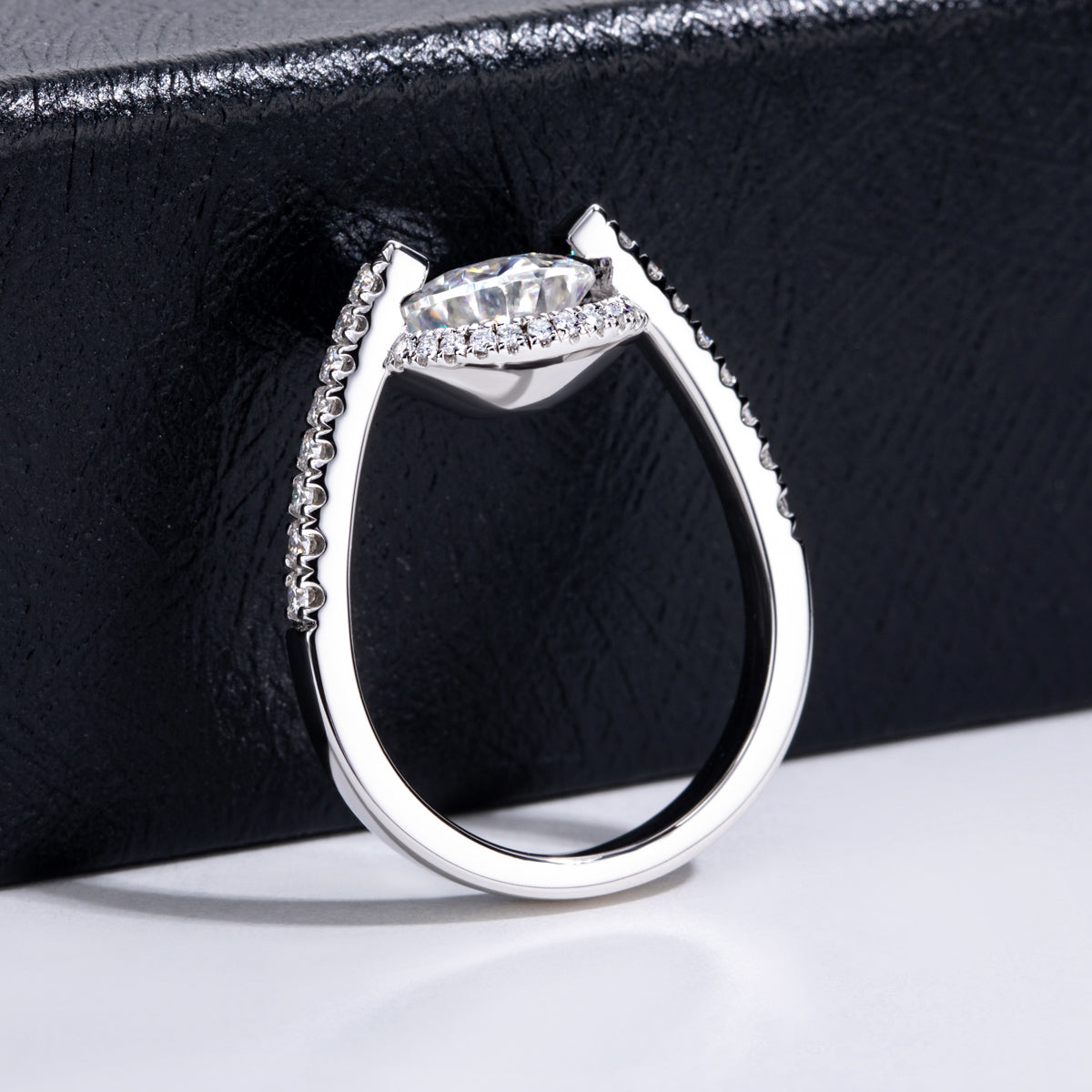 S925‑Silver Round‑Cut 2.0CT Moissanite Ring