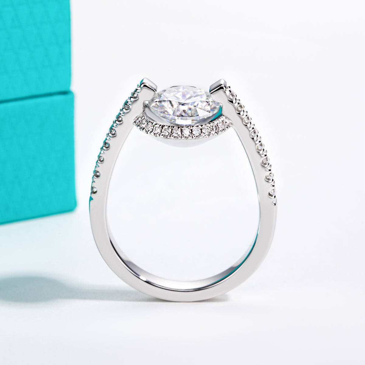 S925‑Silver Round‑Cut 2.0CT Moissanite Ring