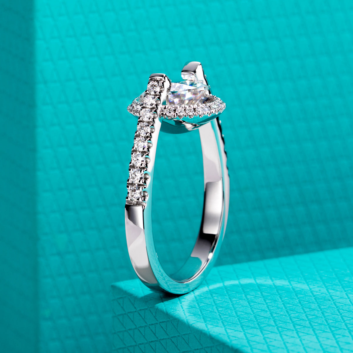 S925‑Silver Round‑Cut 2.0CT Moissanite Ring