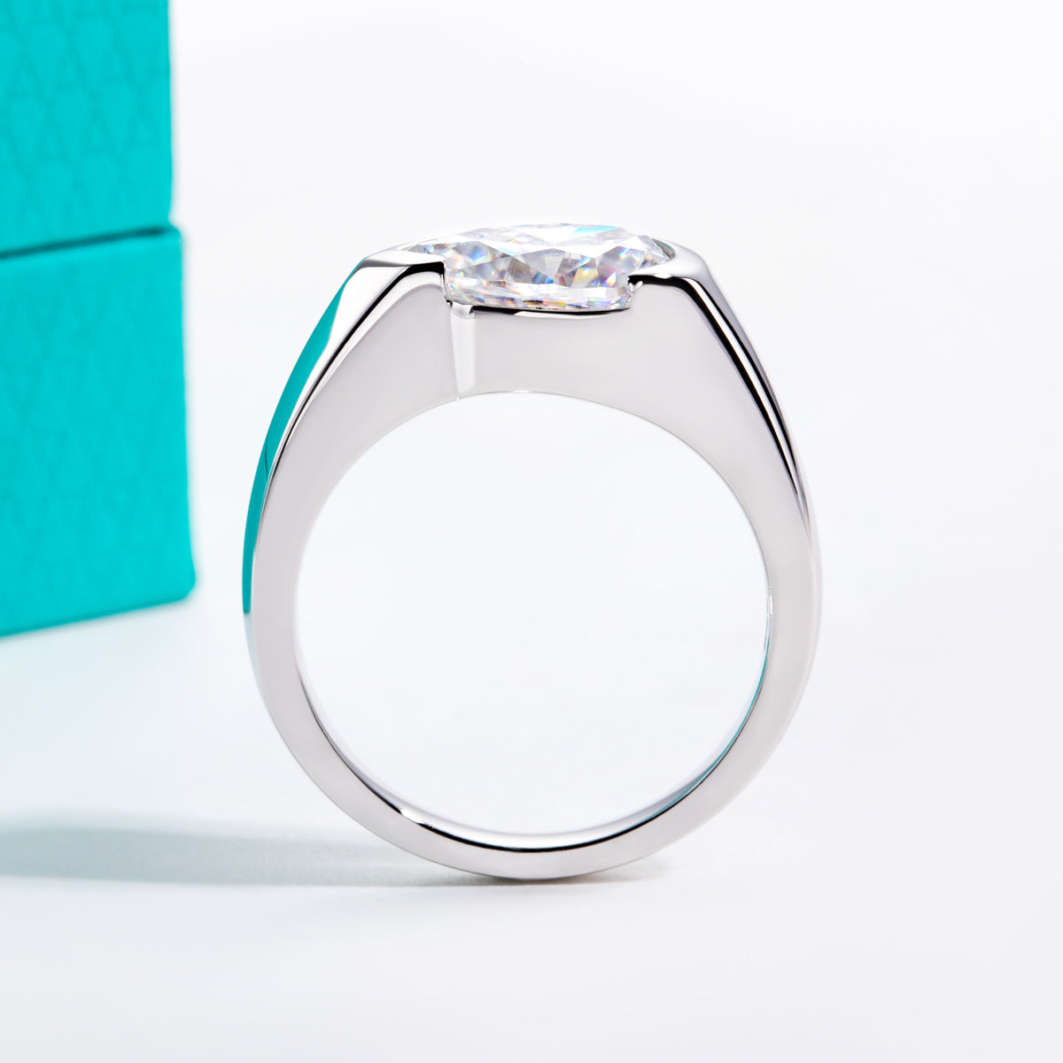 S925‑Silver 2.5‑Carat Pear‑Shaped Moissanite Ring