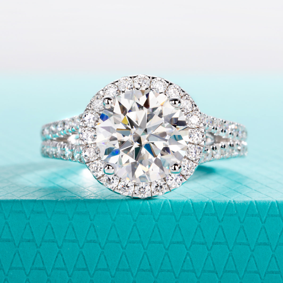 S925 Silver Moissanite Full Paved Y-Shaped Band Ring