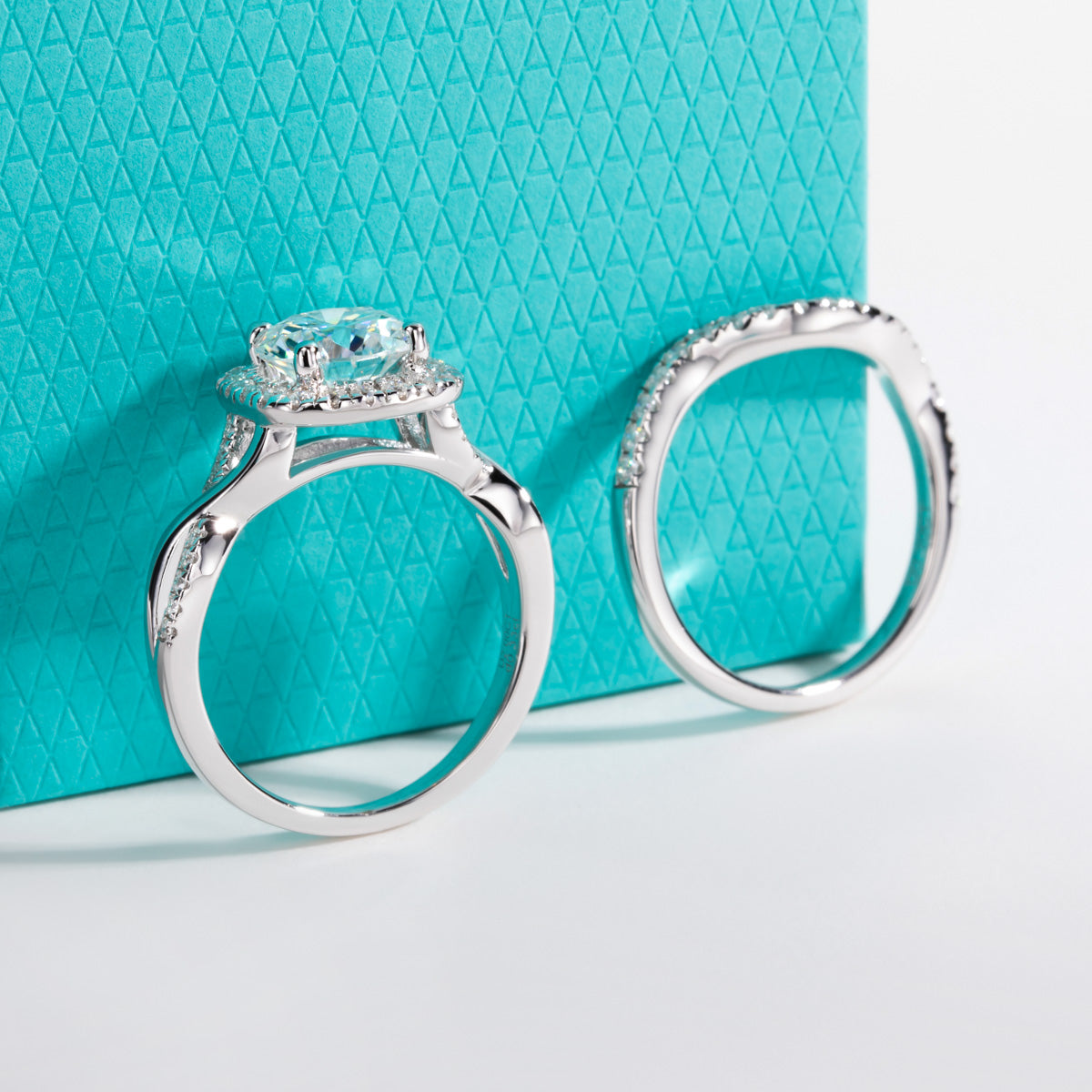 S925‑Silver Round Moissanite Open‑Band Stackable Ring, 2.0 CT