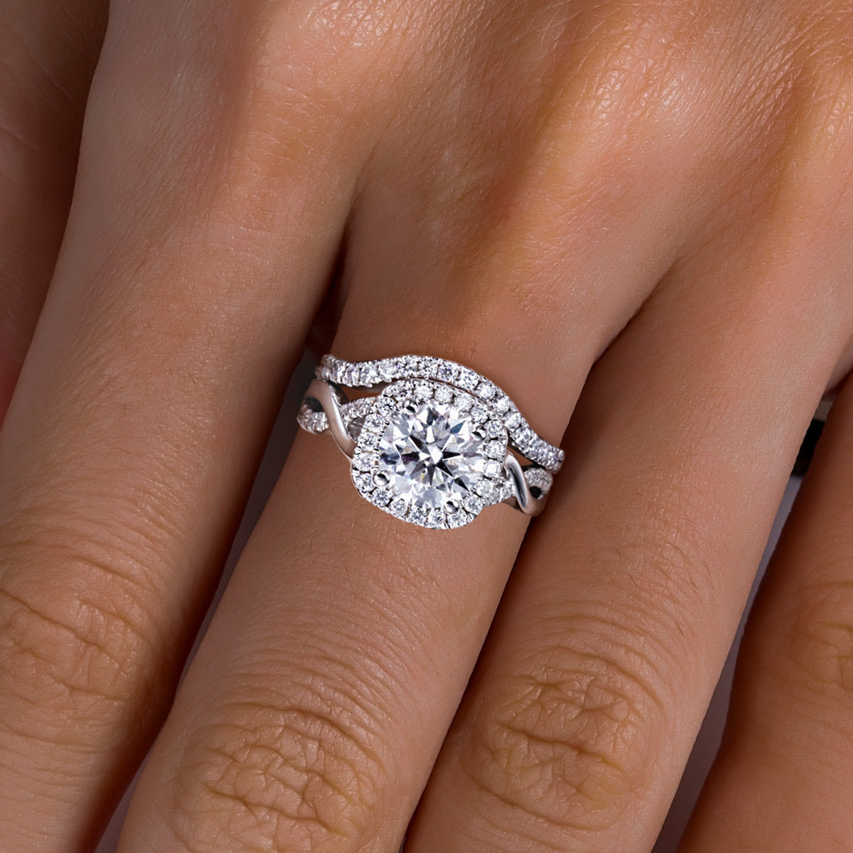S925 Sterling Silver Full Paved Moissanite Stackable Ring Set