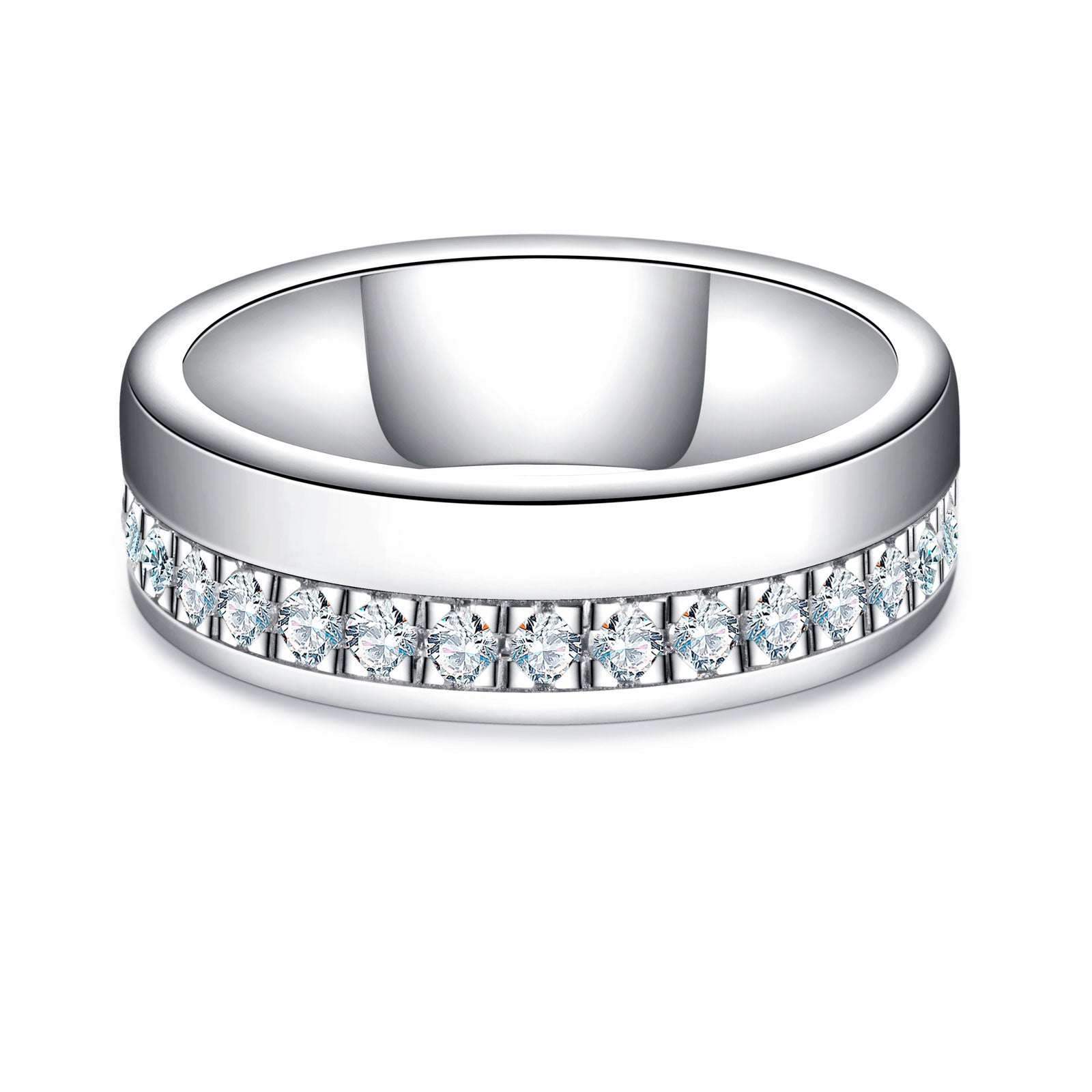 Round Cut Moissanite Men's Wedding Band (0.5 cttw)