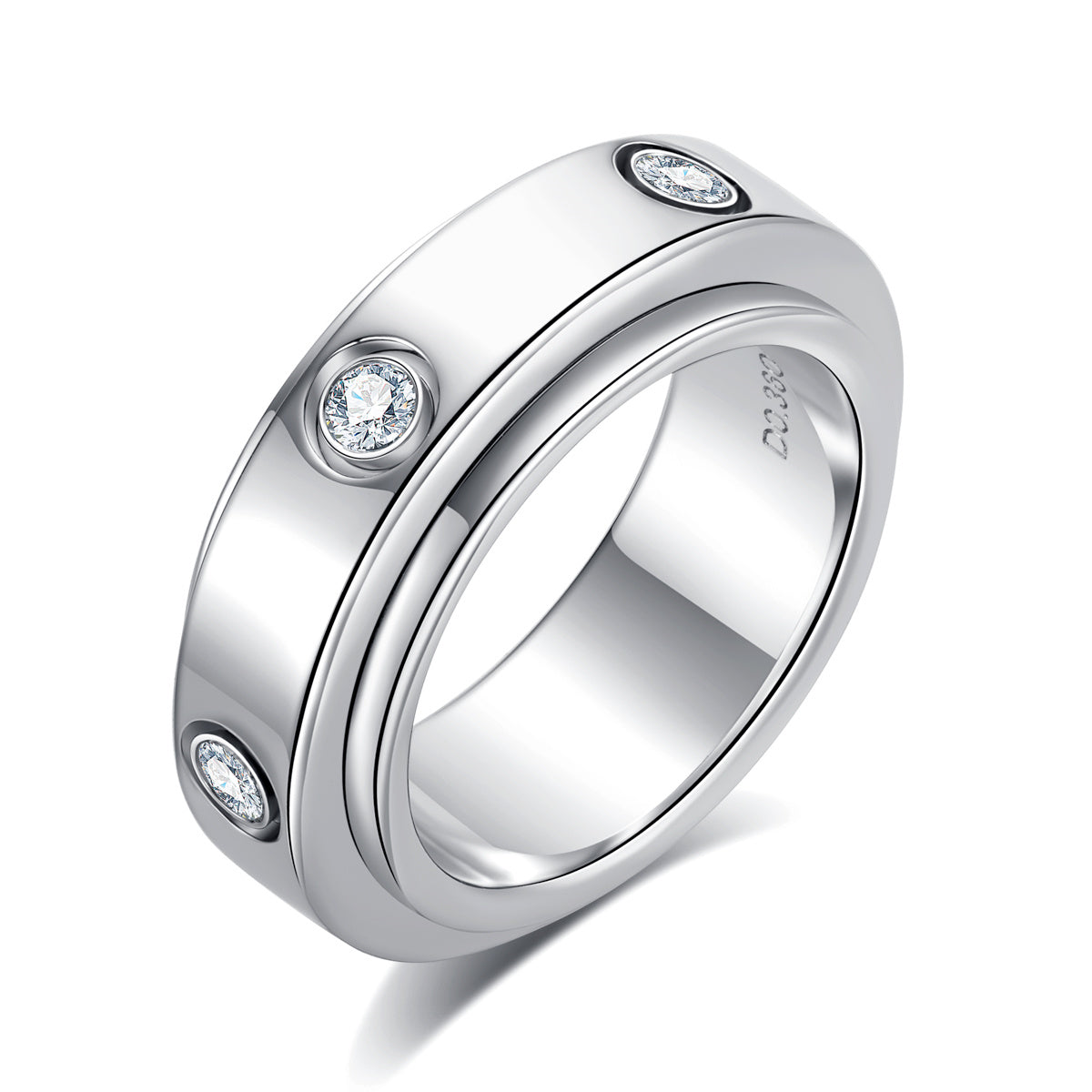 Copper Rotatable Ring with 2.5mm All-around Moissanite Pavé