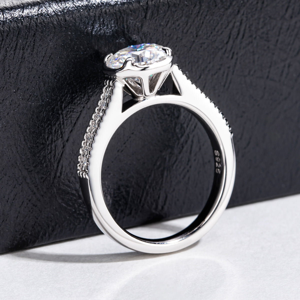 18K Gold Multi-Stone Moissanite Ring, 2 Carat Total Weight