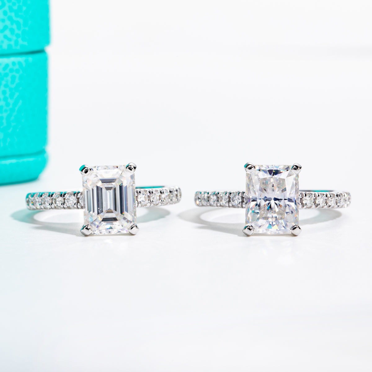 S925 Sterling‑Silver 7×9mm Emerald‑Cut 3CT Moissanite Ring
