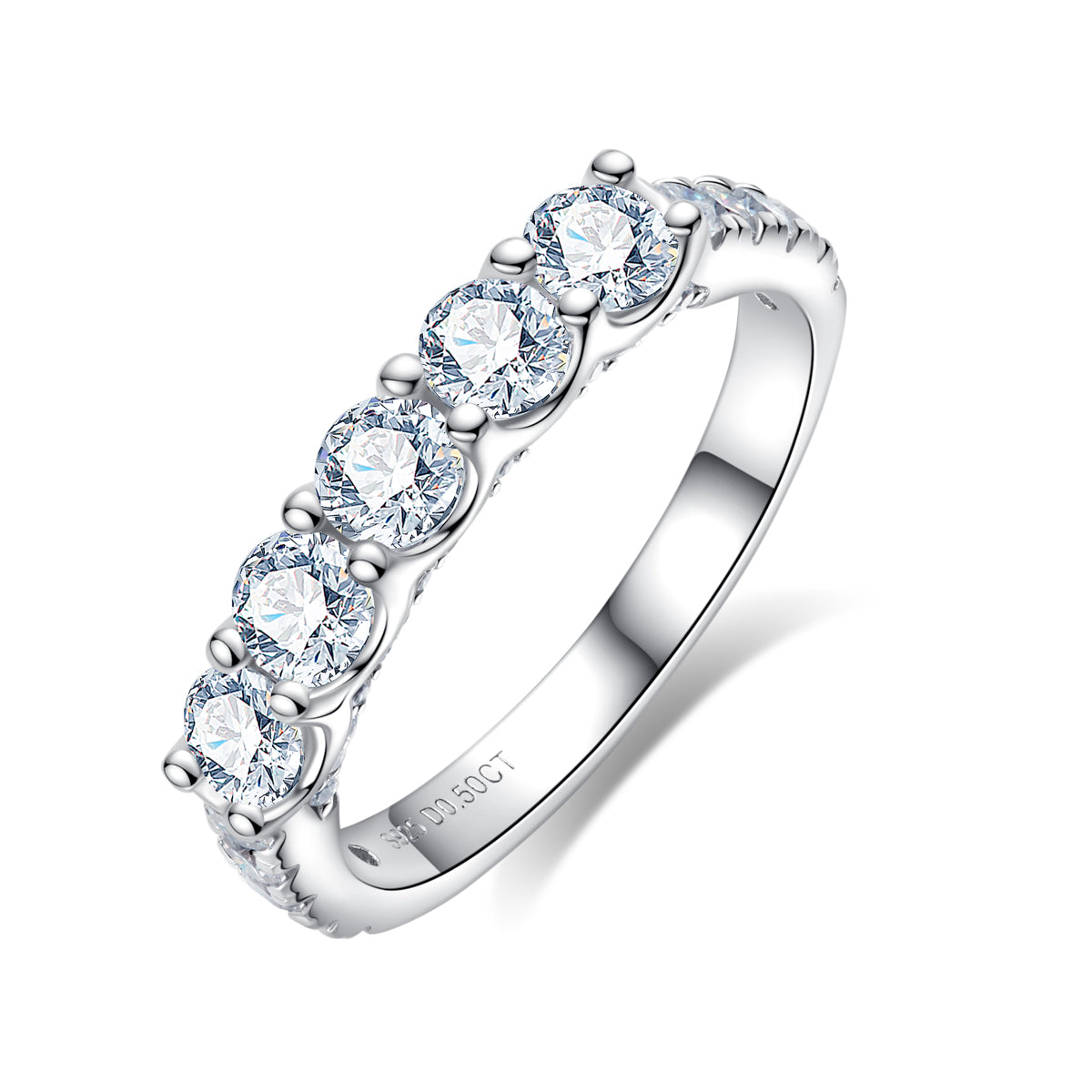Five Stone 4.0mm Moissanite Ring