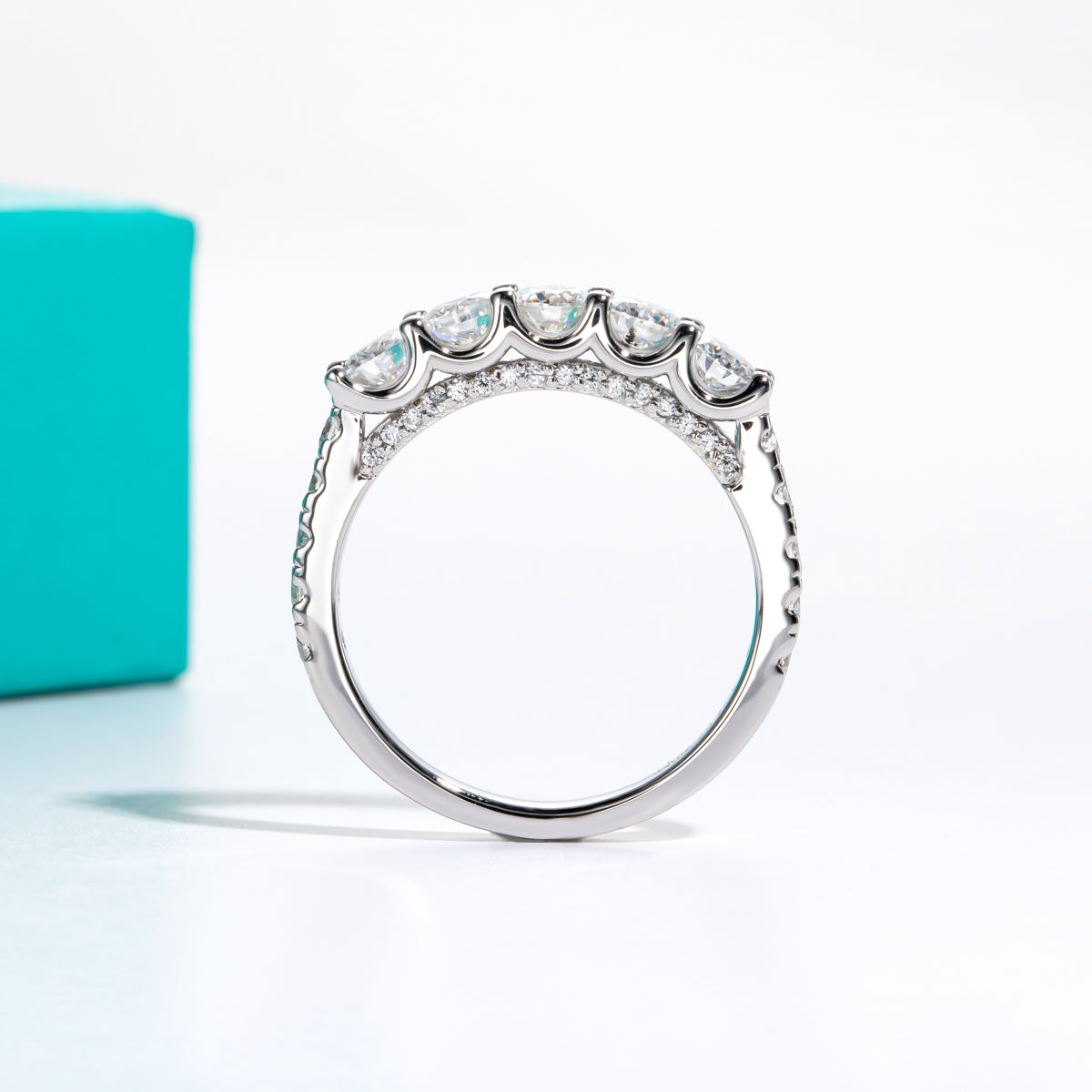 Five Stone 4.0mm Moissanite Ring