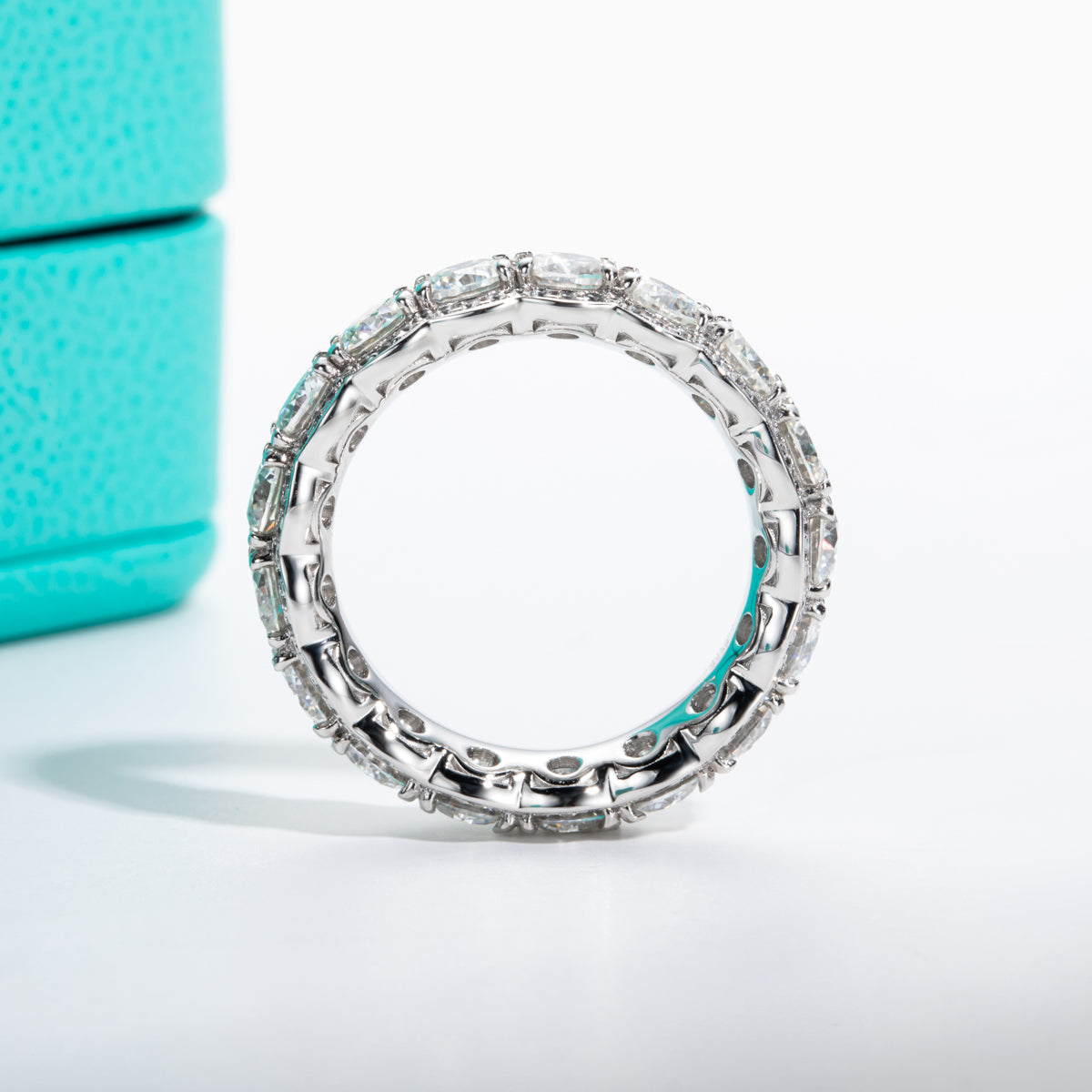 4.0mm Mixed Setting Full Moissanite Eternity Ring