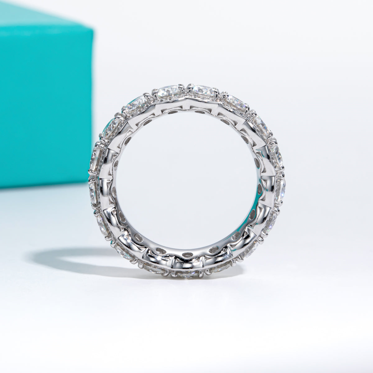 4.0mm Mixed Setting Full Moissanite Eternity Ring