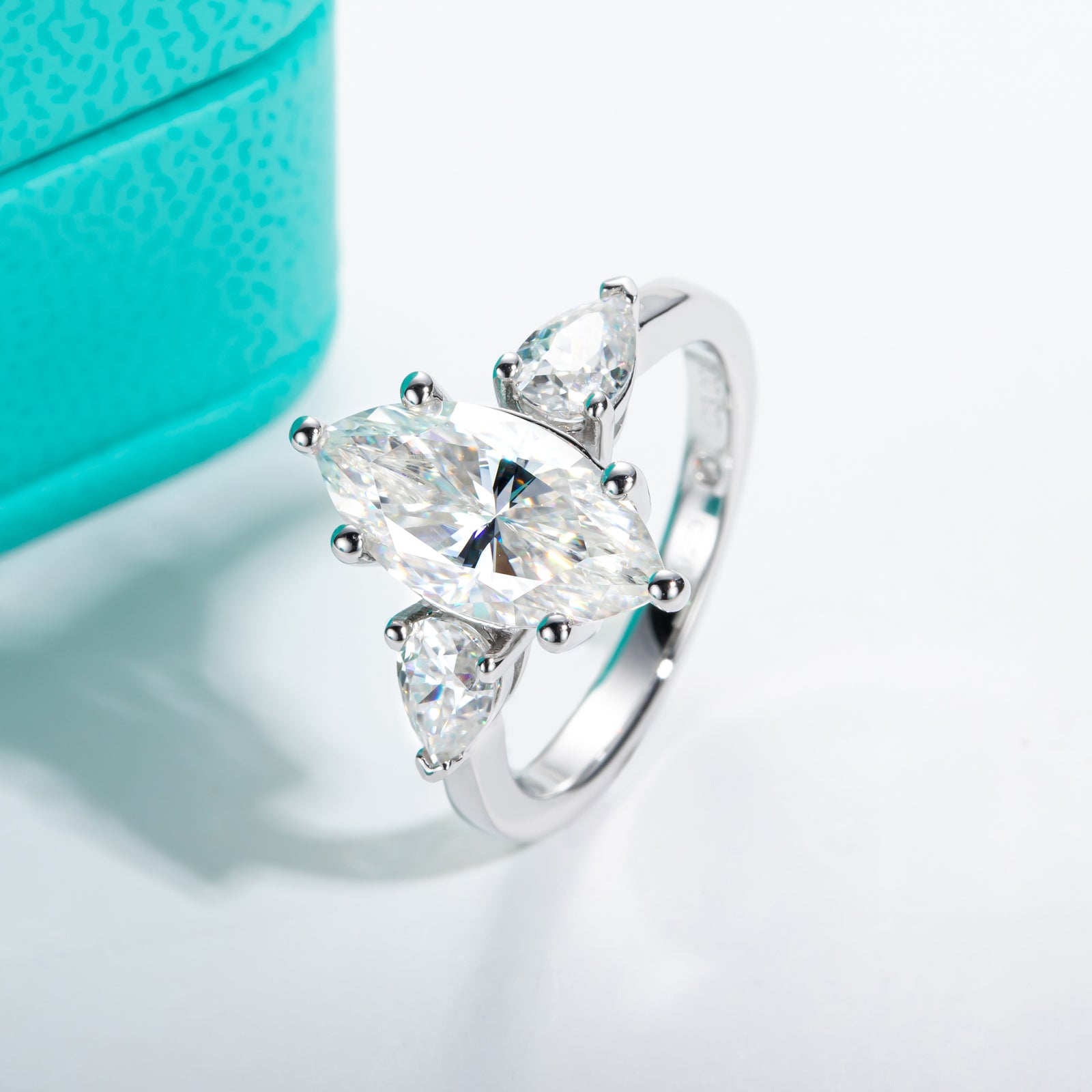 Three-Stone Marquise Moissanite Engagement Ring (4 cttw)
