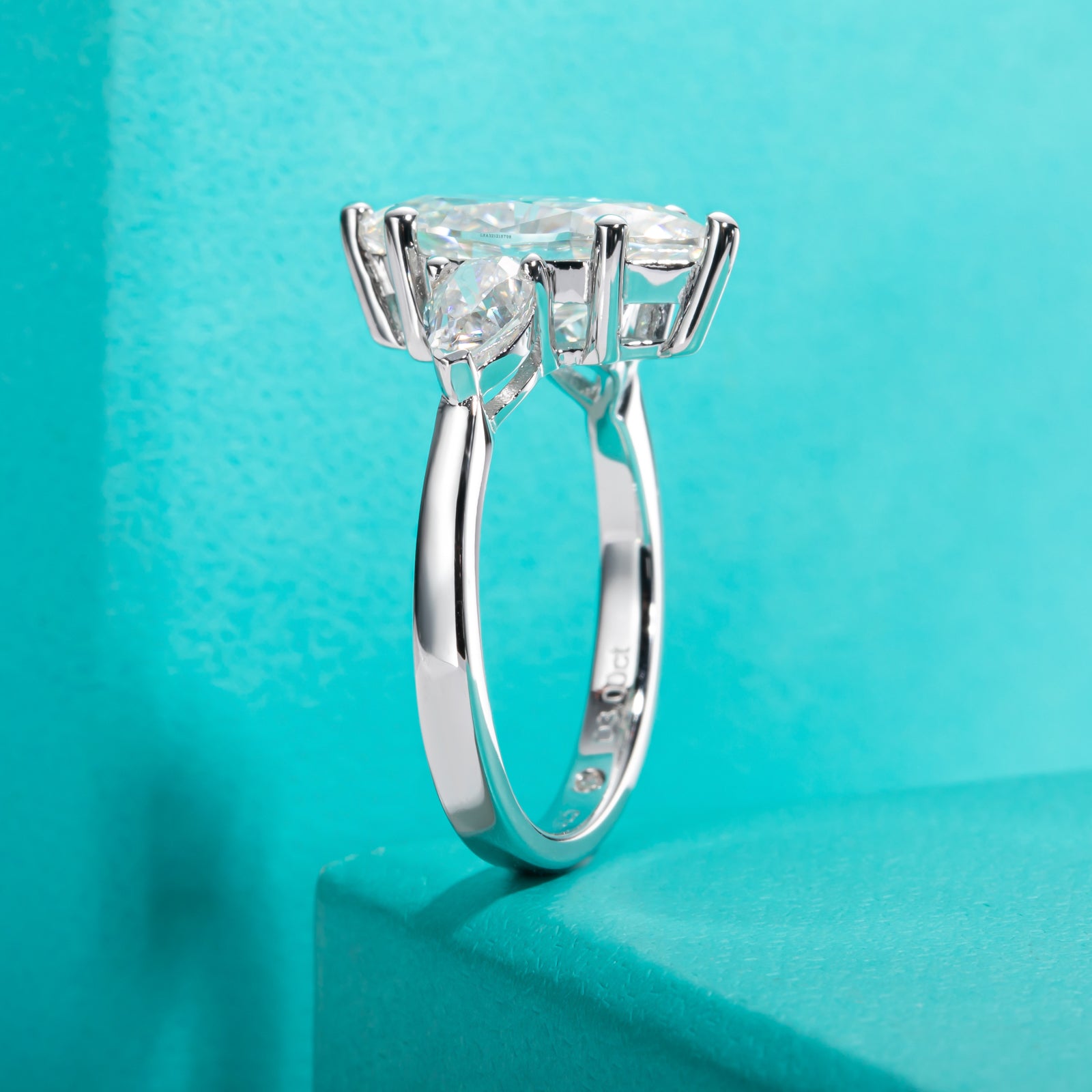 Three-Stone Marquise Moissanite Engagement Ring (4 cttw)