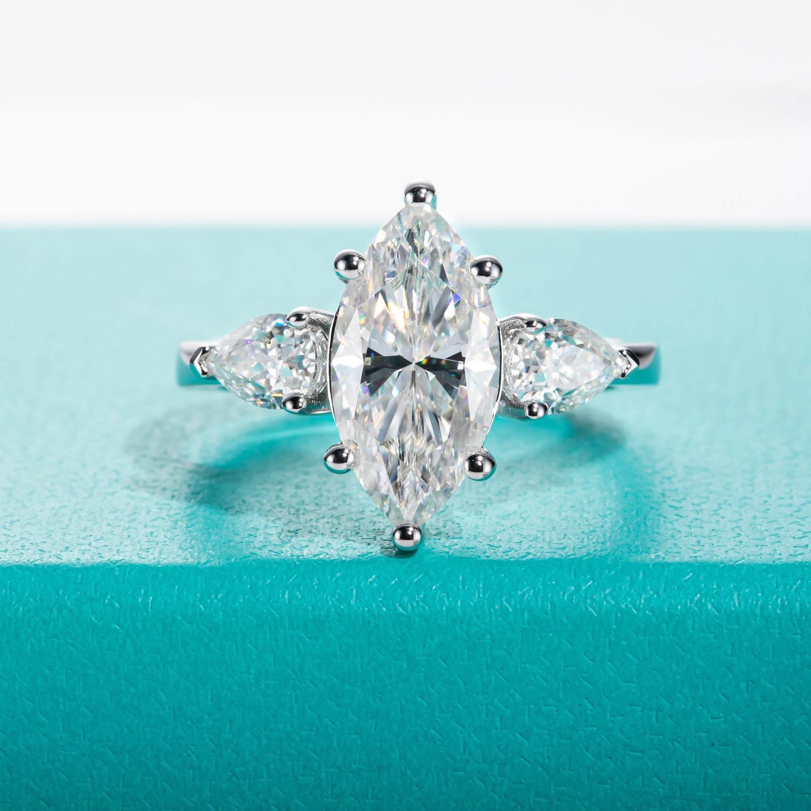 Three-Stone Marquise Moissanite Engagement Ring (4 cttw)