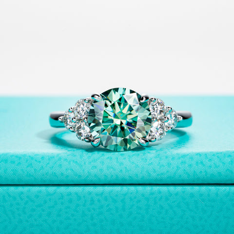 Light Blue Gem Moissanite Diamond Engagement Ring (3.6ct. tw)