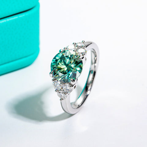 Light Blue Gem Moissanite Diamond Engagement Ring (3.6ct. tw)