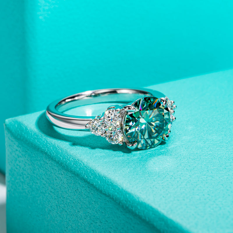 Light Blue Gem Moissanite Diamond Engagement Ring (3.6ct. tw)