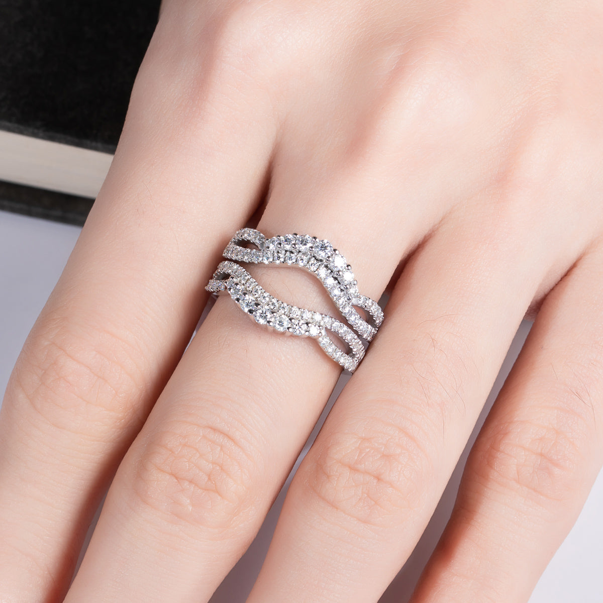 2.5mm Moissanite Stackable Eternity Ring