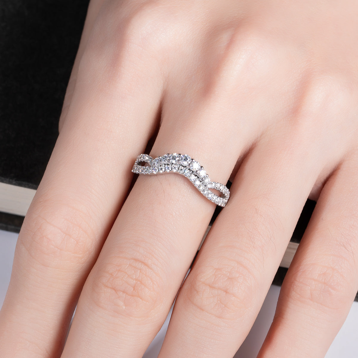2.5mm Moissanite Stackable Eternity Ring