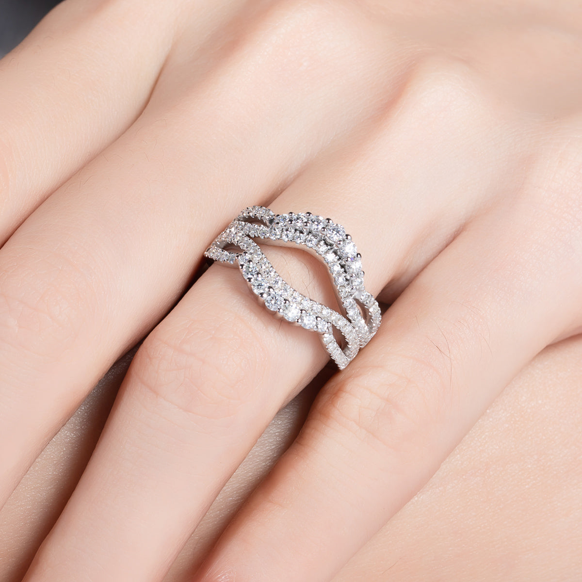 2.5mm Moissanite Stackable Eternity Ring