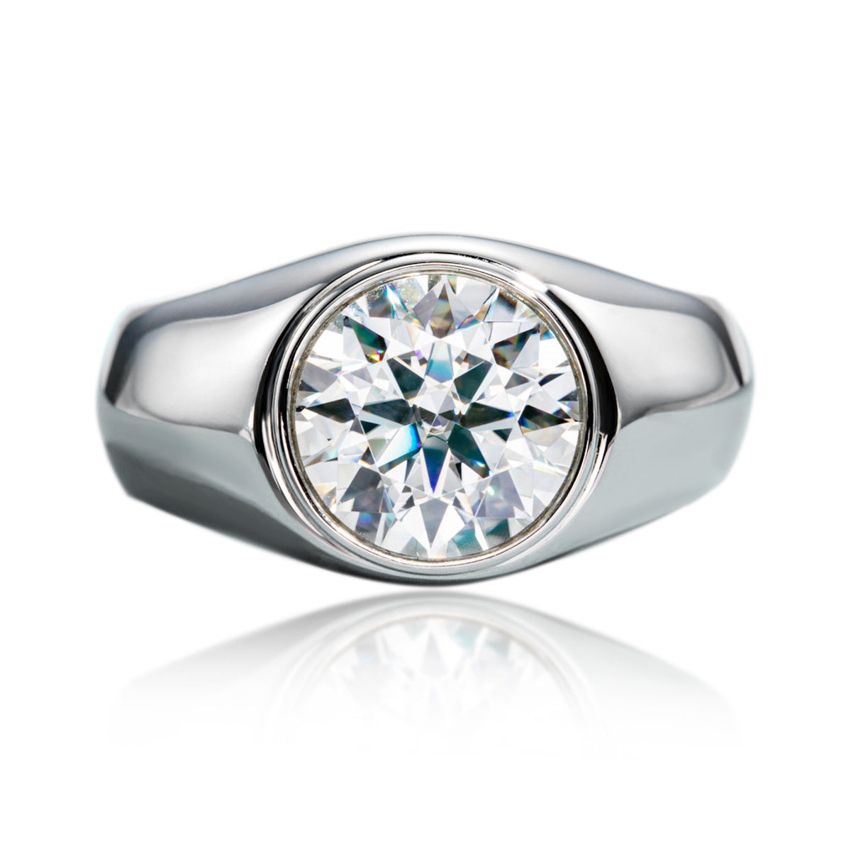 3.8CT 10mm Large Round Moissanite Ring For Men