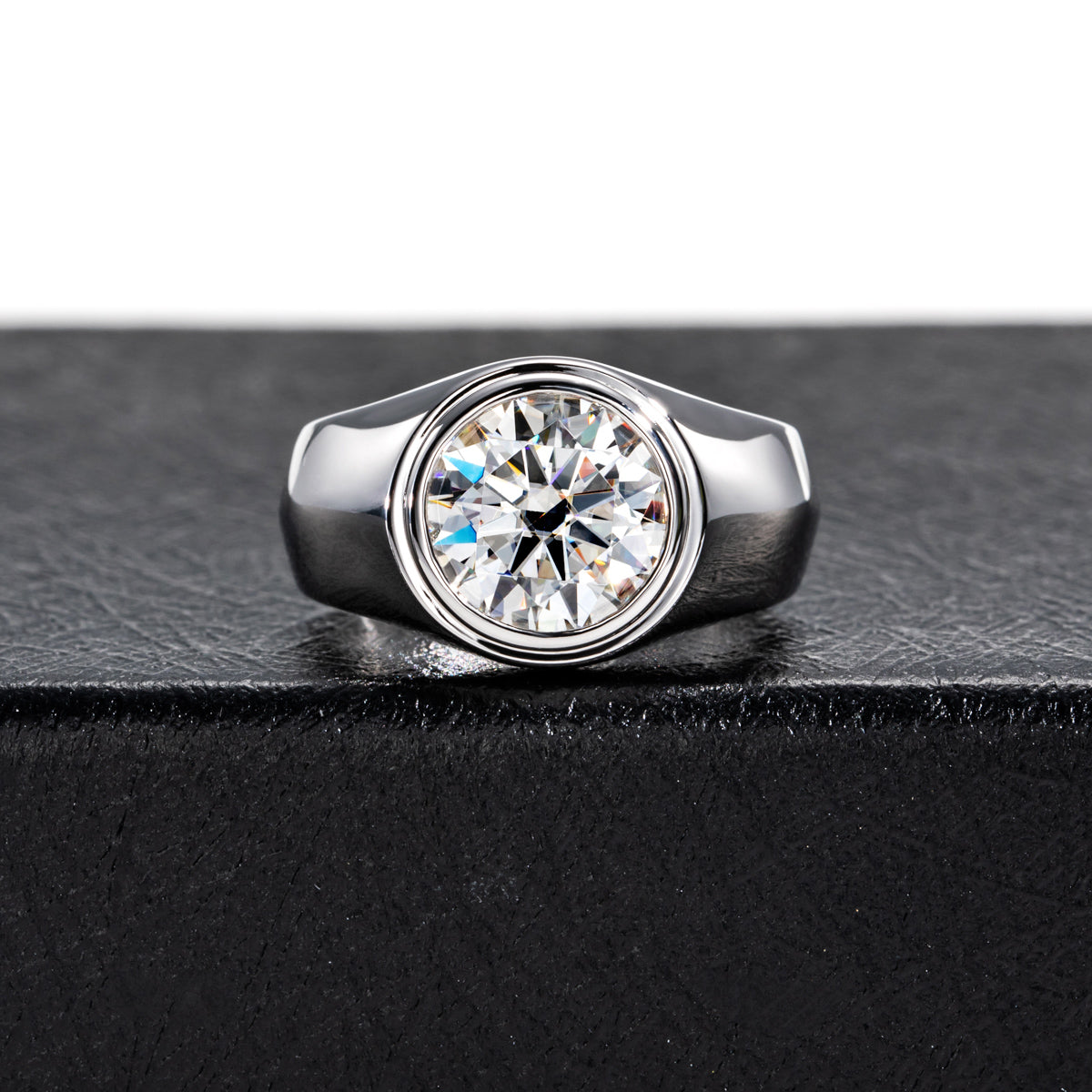 3.8CT 10mm Large Round Moissanite Ring For Men
