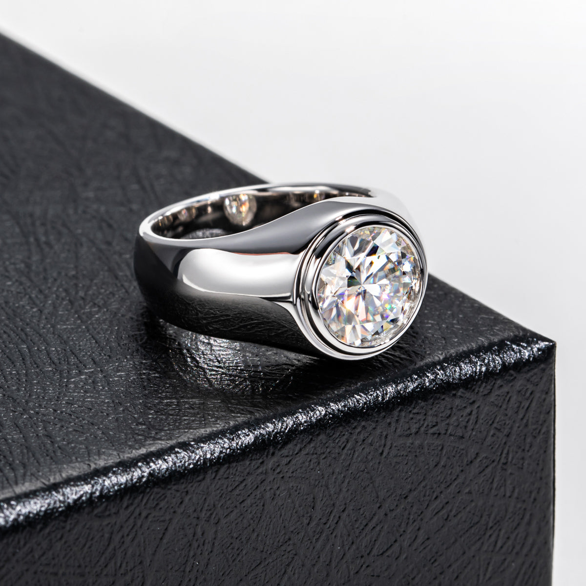 3.8CT 10mm Large Round Moissanite Ring For Men