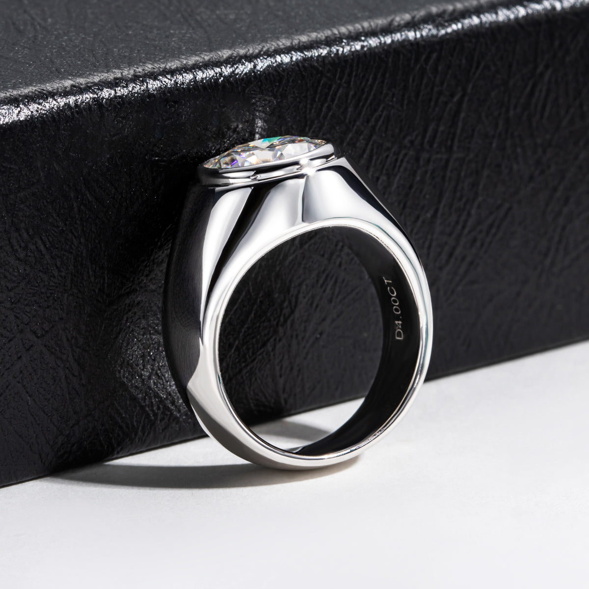 3.8CT 10mm Large Round Moissanite Ring For Men