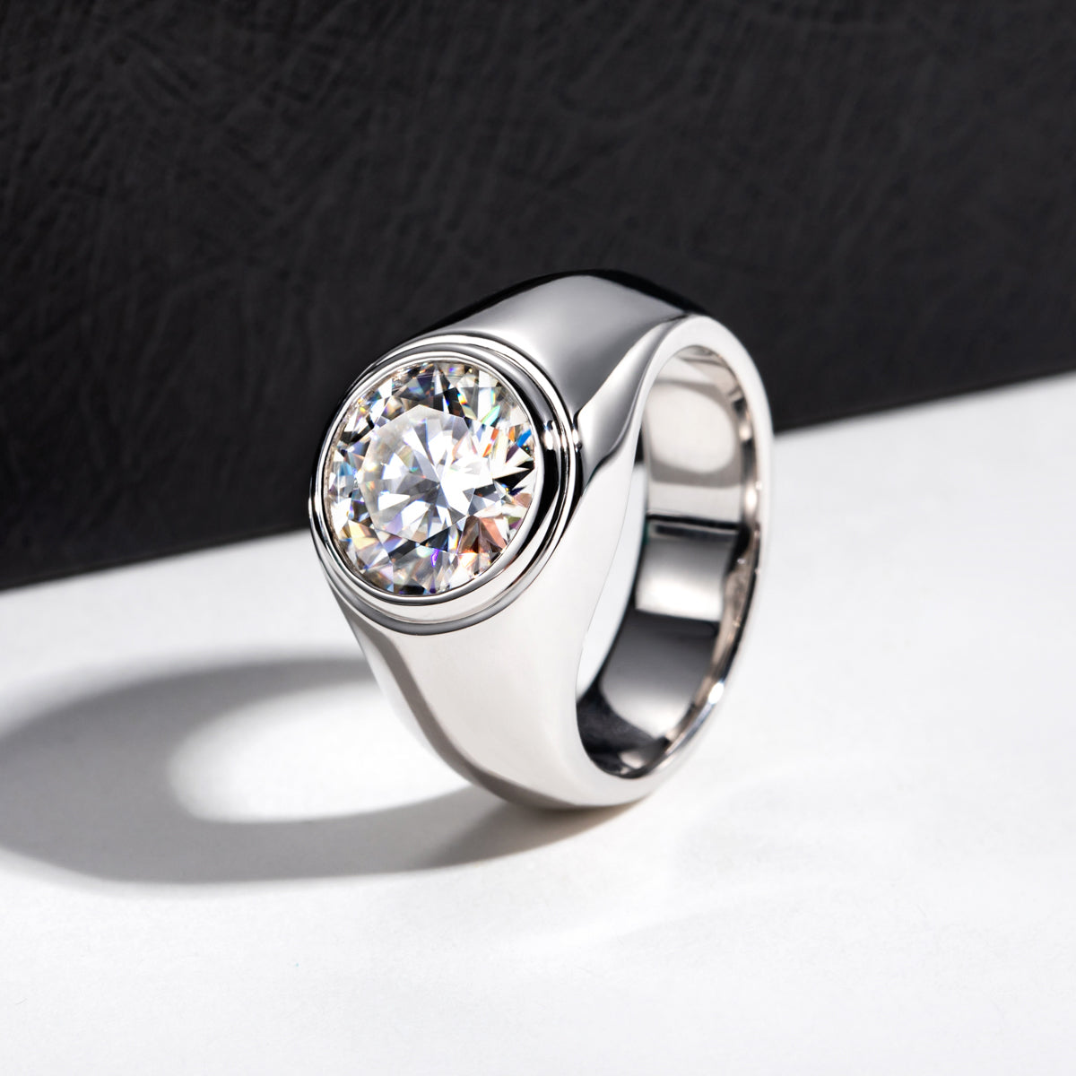3.8CT 10mm Large Round Moissanite Ring For Men
