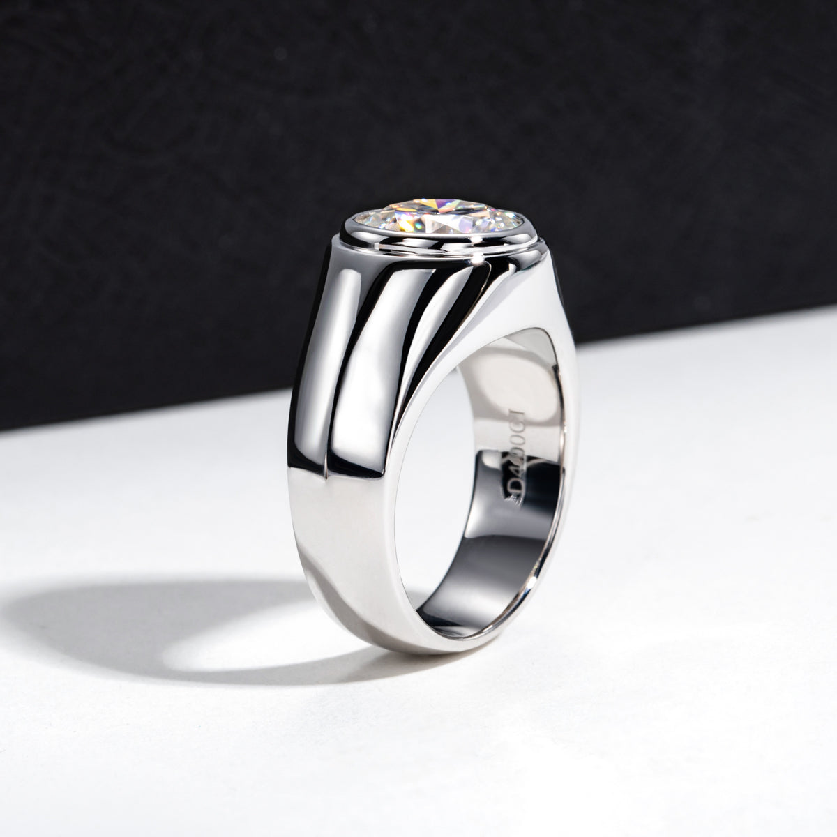 3.8CT 10mm Large Round Moissanite Ring For Men