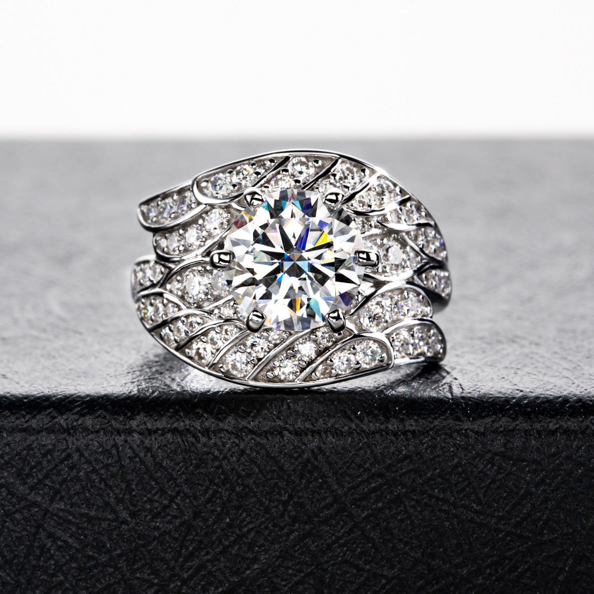 9mm Angel Moissanite Ring S925 Silver