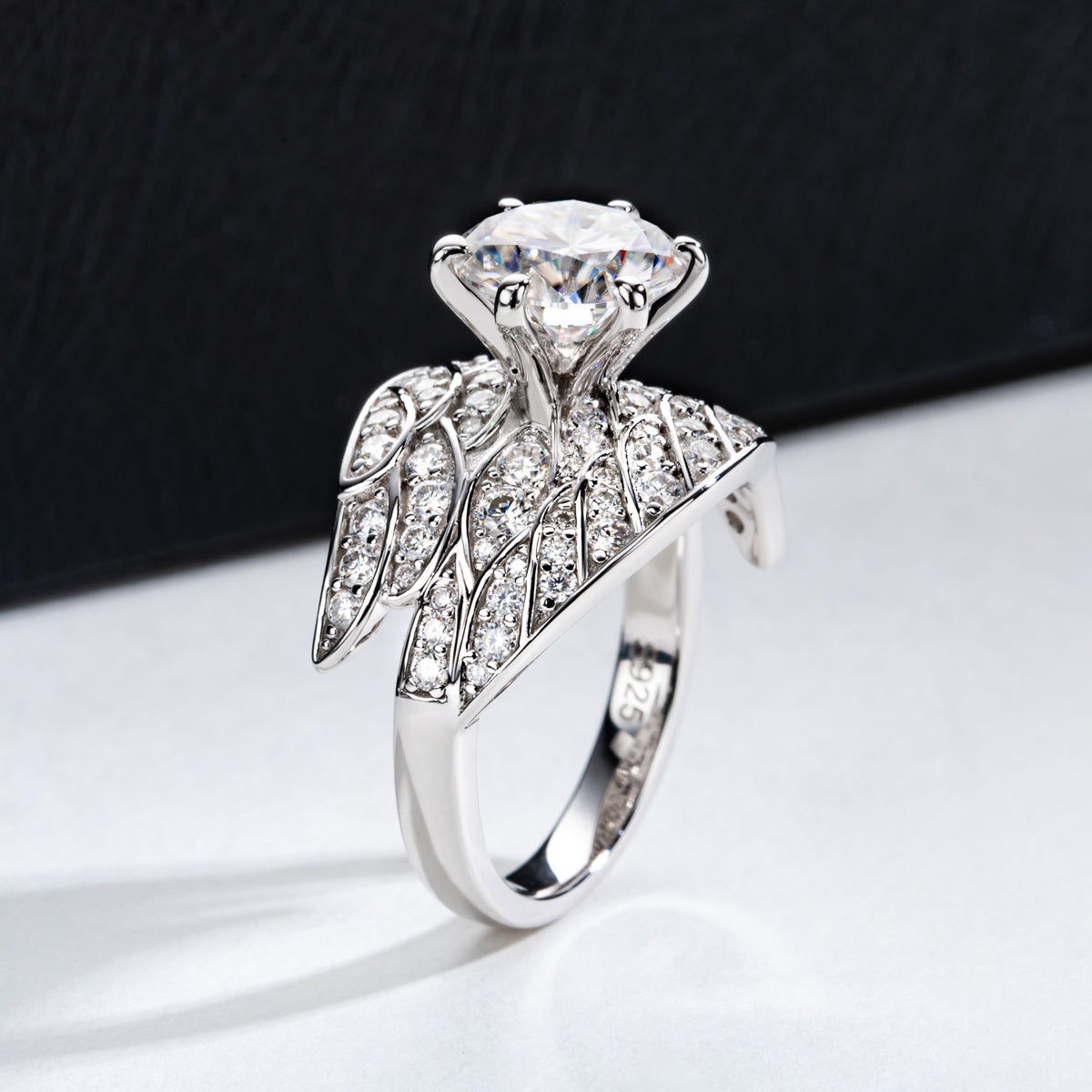 9mm Angel Moissanite Ring S925 Silver