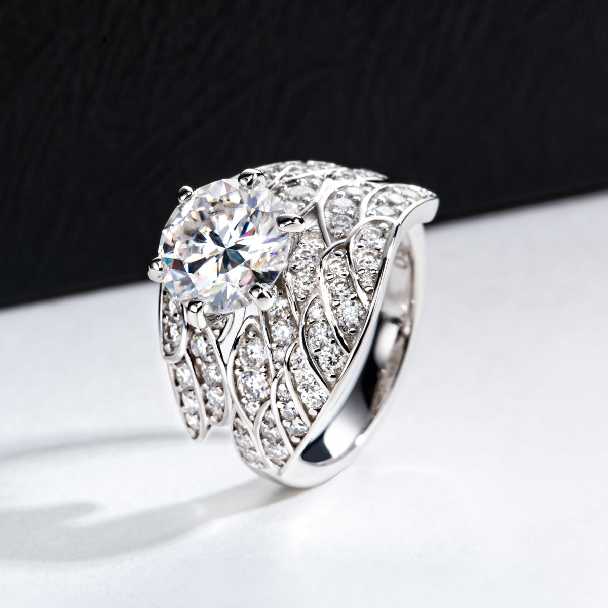 9mm Angel Moissanite Ring S925 Silver
