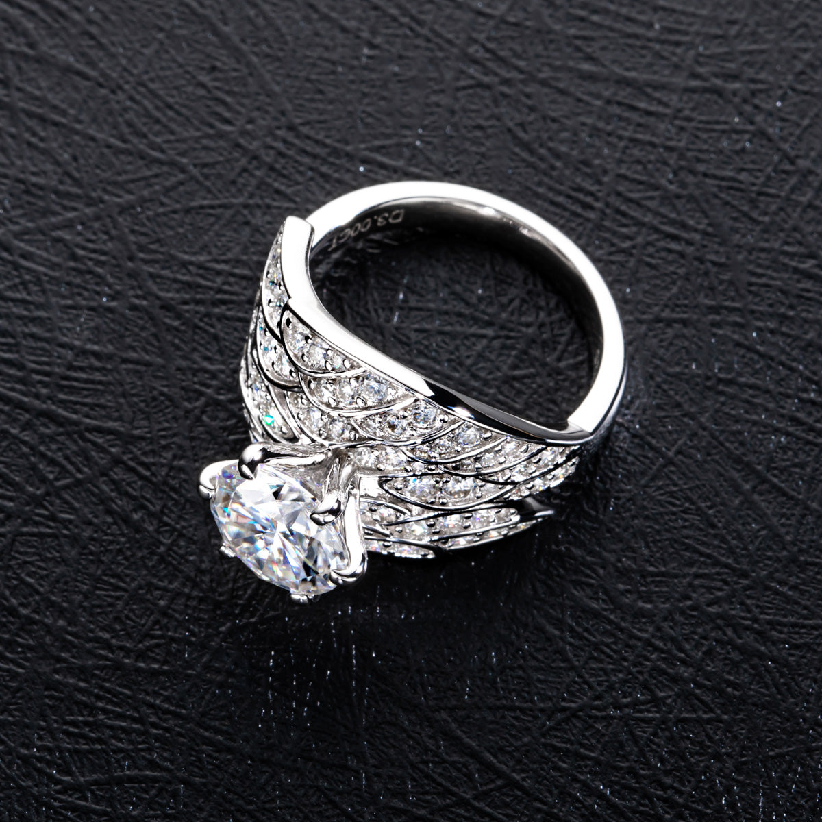 9mm Angel Moissanite Ring S925 Silver