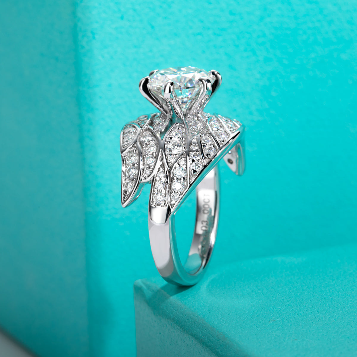 9mm Angel Moissanite Ring S925 Silver