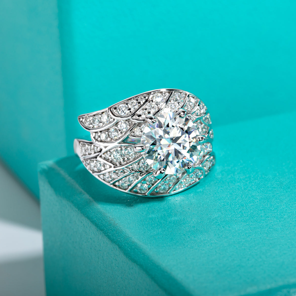 9mm Angel Moissanite Ring S925 Silver