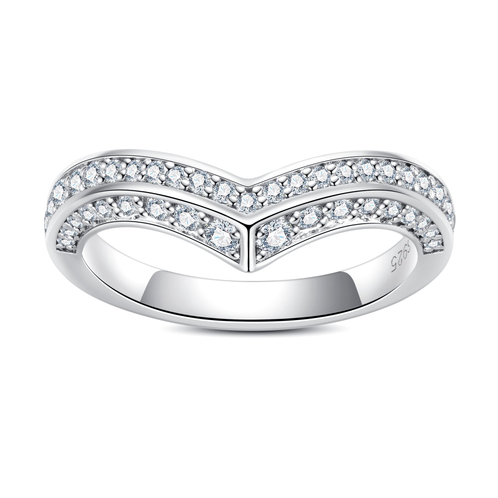 Round Cut Moissanite Crown Wedding Band (0.6 cttw)